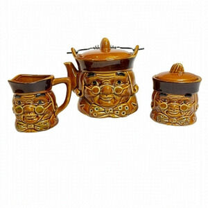 Vintage Ben Franklin Tea Pot with Sugar and Creamer